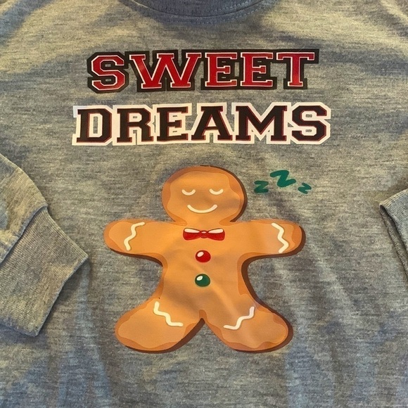 Sweet Dreams Gingerbread Man 2 Piece Fleece Pajama - Size 4T - Picture 3 of 9